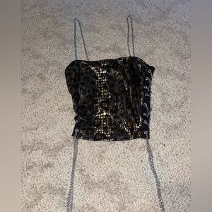 Leopard chained crop top
